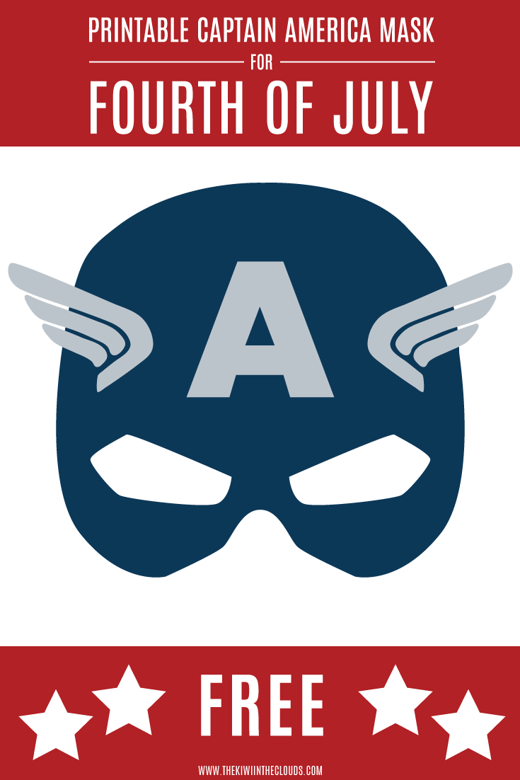 Fourth of July printable Captain America mask