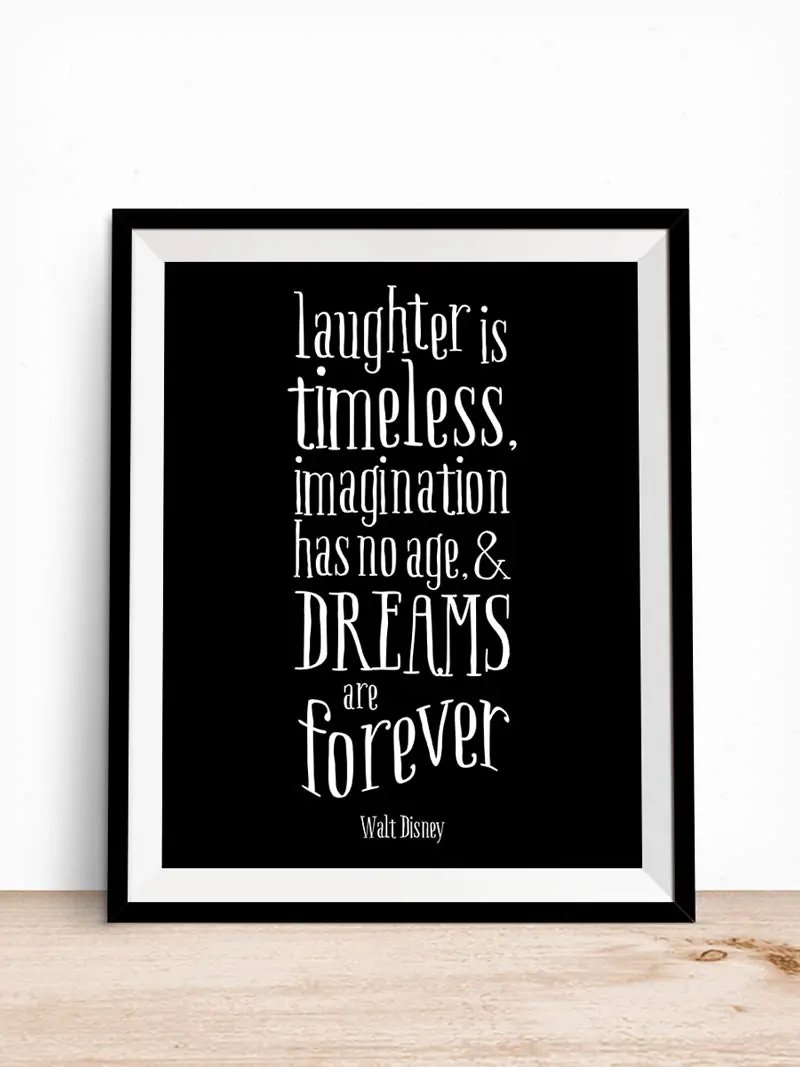 Walt Disney Quote | A classic quote by Walt Disney in timeless black and white to inspire you. Hang it in your baby's nursery or kids room in an instant. Click through to download your 8x10 instantly.