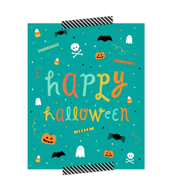 Happy Halloween Kid Friendly FREE Printable | Click through to download your last minute Halloween decoration that is fun and cute, without being scary for kids!