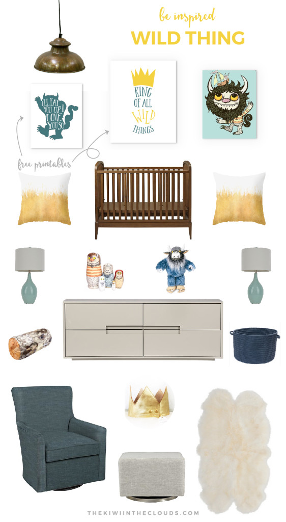 Where The Wild Things Are Nursery | If you love the classic book and want to design a modern nursery around this book, then click through to find all the sources + 2 FREE wall printables! 