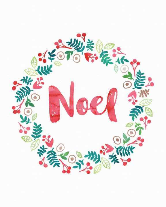 Free Christmas Printable Noel Wreath | Click through to sign up before you miss any more of my monthly, member's only freebies. 