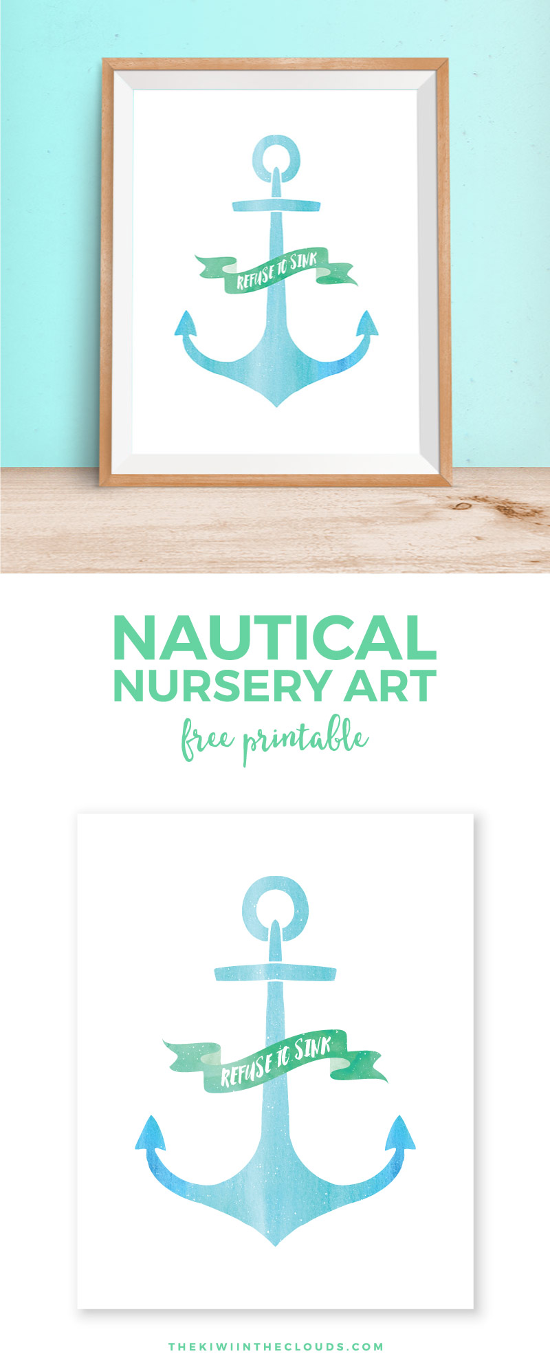 Anchor Free Printable Wall Art | This inspirational anchor printable is 8"x10" and is perfect for a soft, serene nursery or even in the living room of a coastal themed home. Click through to download your copy today! 