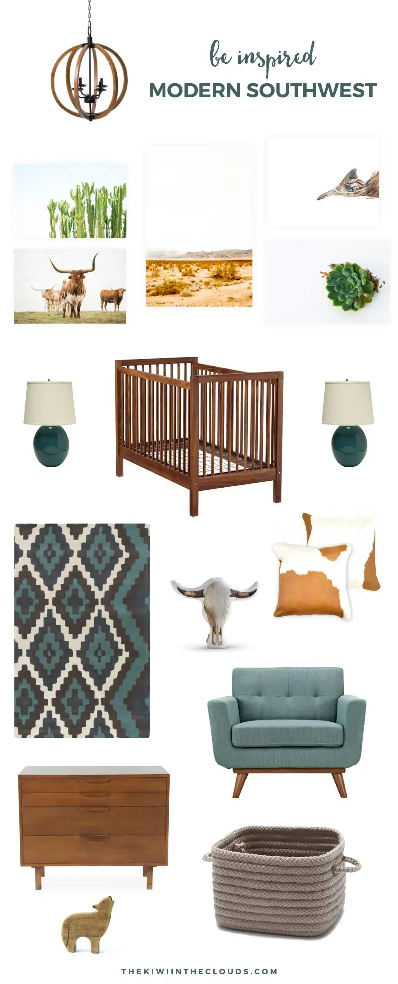 Southwest Nursery Decor | Embrace the natural beauty of the southwest with this modern and stylish nursery for boys and girls. Click through for all the details.