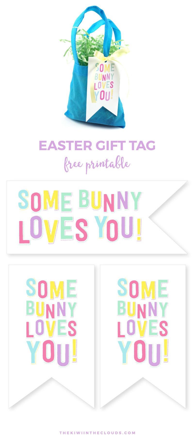 Somebunny Loves You Free Printable Easter Tag | Come grab this cute Easter gift tag and attach it to your Easter gift for an easy, pulled together look. Click through to download now. 