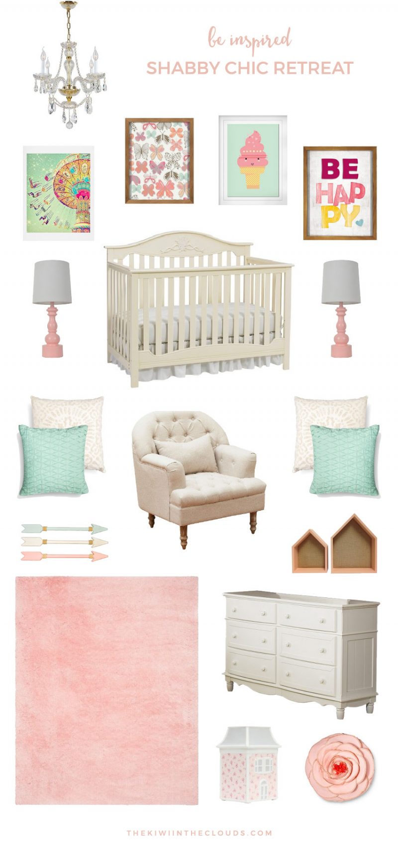 All Target Shabby Chic Baby Nursery | Love the shabby chic look but not sure how to put it all together? Come take a peek at this vintage styled, shabby chic nursery with ALL of the items found at Target! 