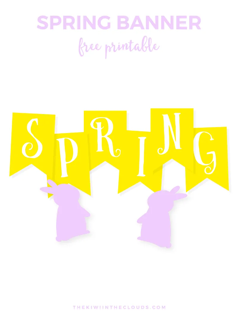FREE Spring Printable Banner | Come download a copy of this bright and cheery banner which can be used for not only Easter, but the whole spring season. Complete with cute little bunny end spacers.