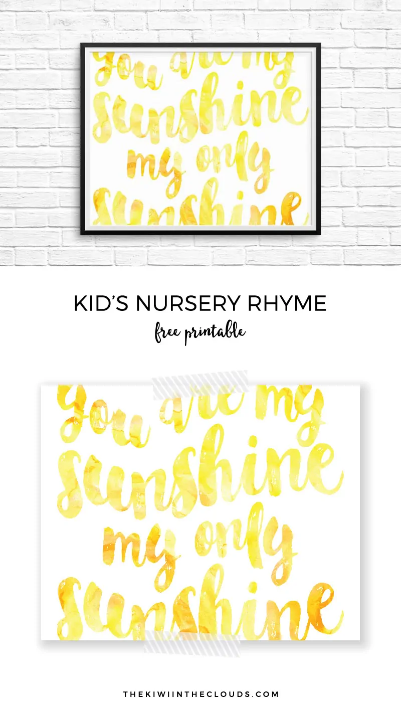 You are my sunshine printable | free nursery art | nursery ideas
