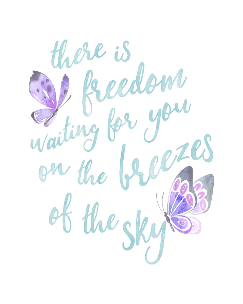 There is Freedom Waiting For You Free Printable | Go to sleep, wake up and spend your day reminding yourself of the endless possibilities in front of you when you download this free printable quote by Erin Hanson that reads.