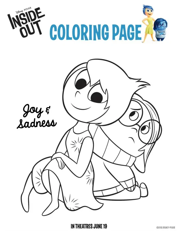 Joy and Sadness coloring page 
