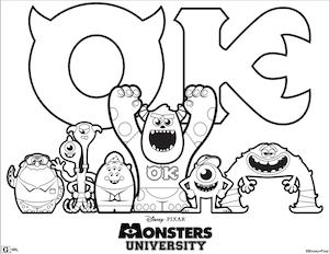 Monsters University coloring page 