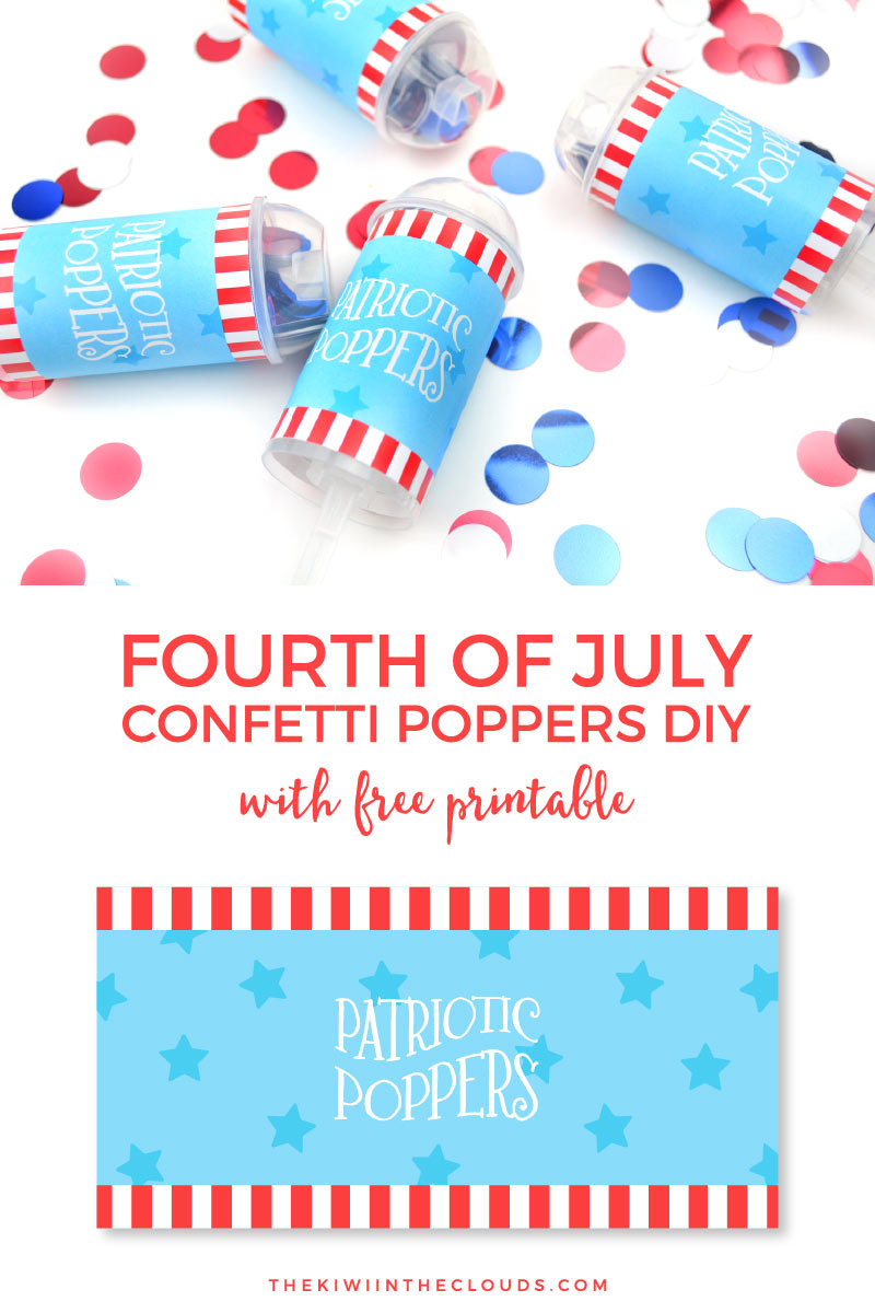 4th of July Crafts | Let your young kids in on the patriotic festivities with these Fourth of July confetti poppers diy and FREE printables. No more worrying about firework safety. Click through to download yours today. 