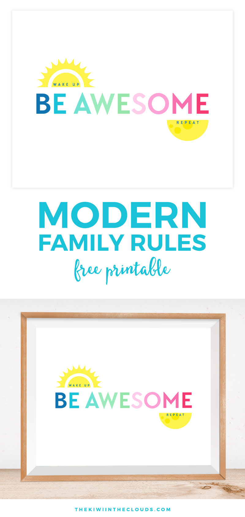 Download this cheery and succinct family rules printable to remind your family to just be awesome!