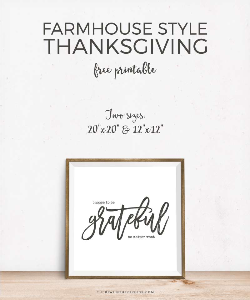 Celebrate the Thanksgiving spirit of gratitude with this free printable Thanksgiving art. It's ideal for farmhouse style art and it reminds you to be continually grateful! 