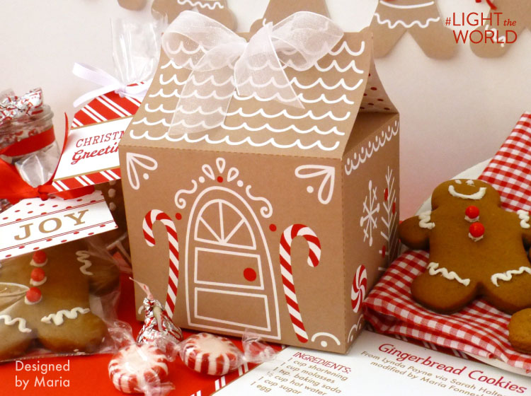Paper Gingerbread House Printable | Christmas Printables | #lighttheworld