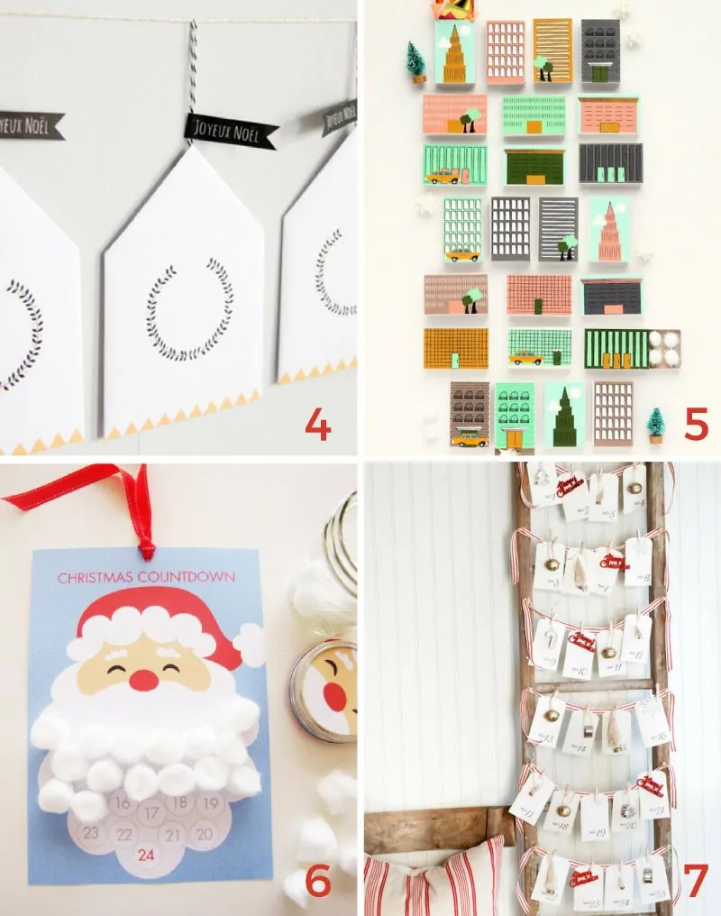 Choose from 7 different Christmas advent calendars with this ultimate guide to free Christmas printables. 