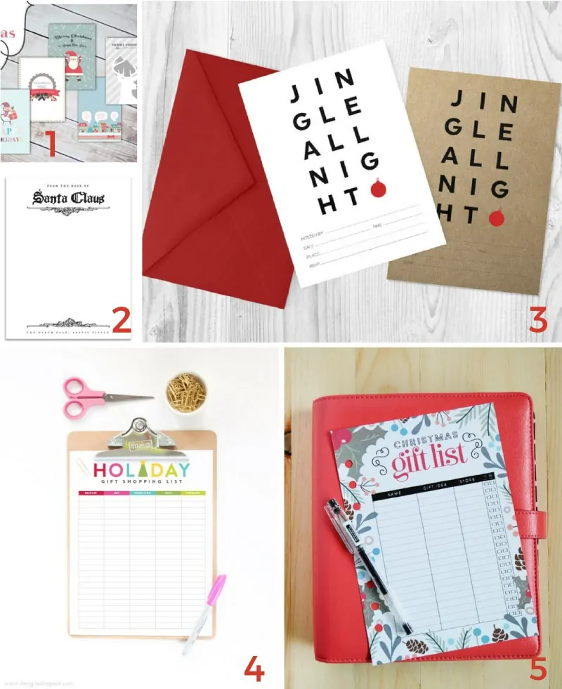 Come download some of the cutest free Christmas printables including holiday lists, party invitations and Christmas cards. 