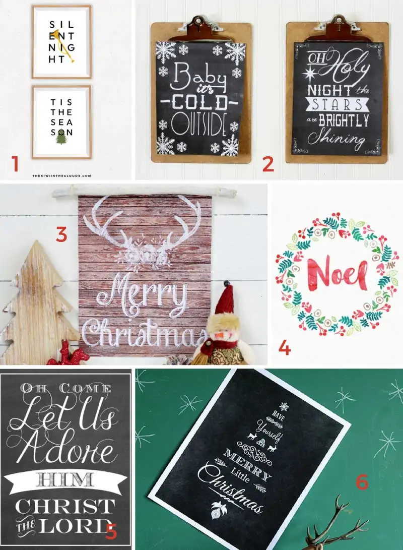 The ultimate collections of free Christmas printables; from wall art, to gift tags, to gift ideas and more!