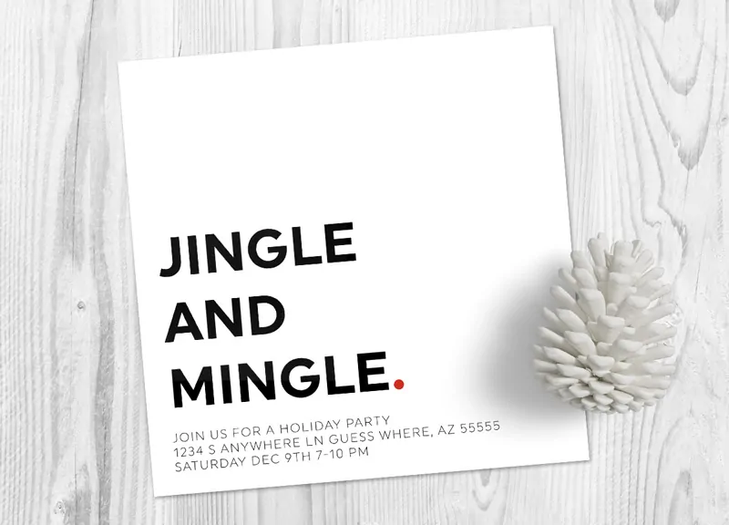 Purchase this modern and simple Christmas party invitation from my Etsy shop. 