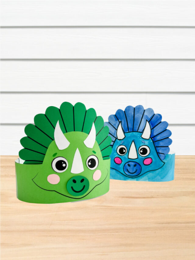Dinosaur Headband Craft For Kids [Free Template] Story