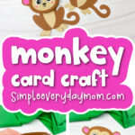 monkey card craft image collage with the words monkey card craft