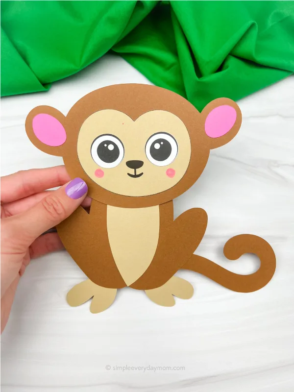 hand holding monkey craft