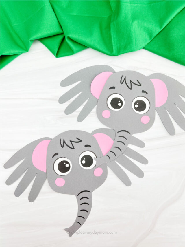 2 handprint elephant crafts