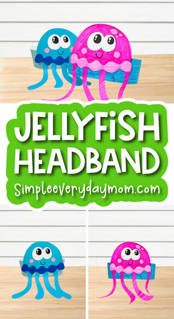 jellyfish headband craft image collage with the words jellyfish headband