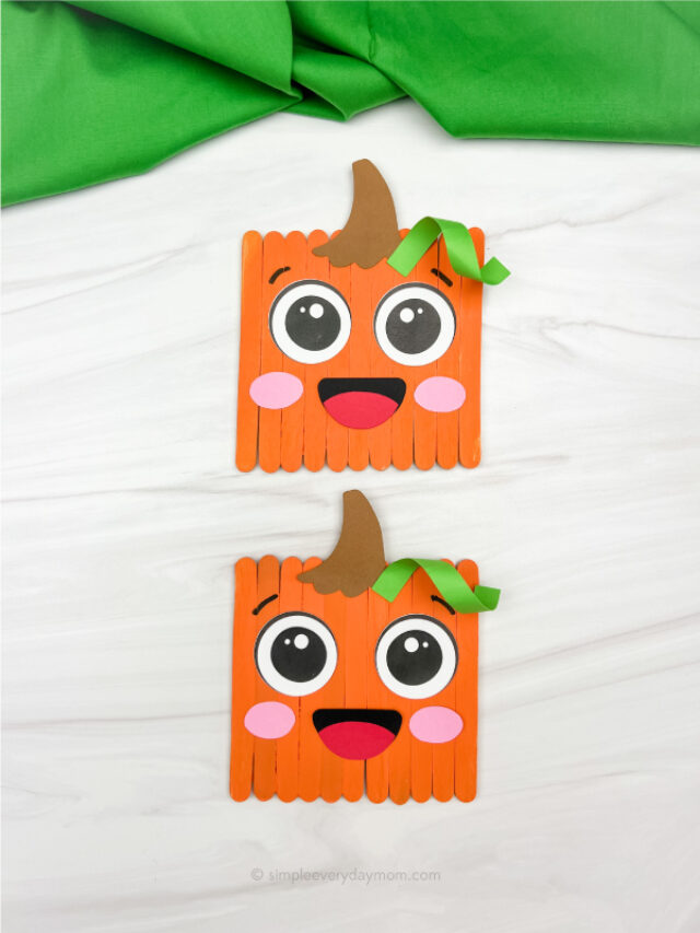 Popsicle Stick Pumpkin Craft For Kids [Free Template] Story