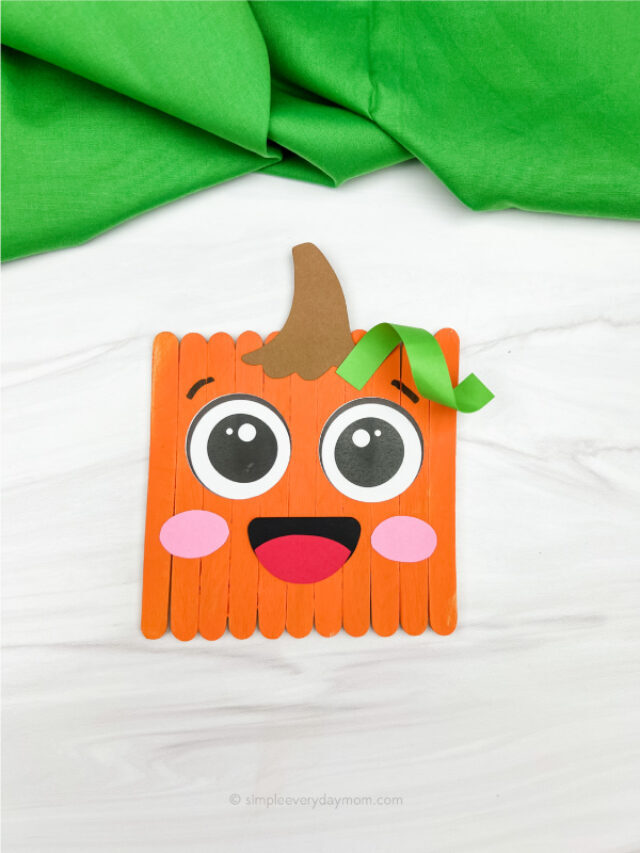 Popsicle Stick Pumpkin Craft For Kids [Free Template] Story