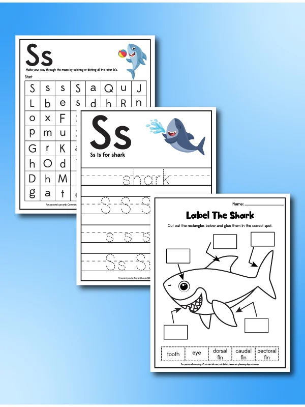 shark worksheets for kids