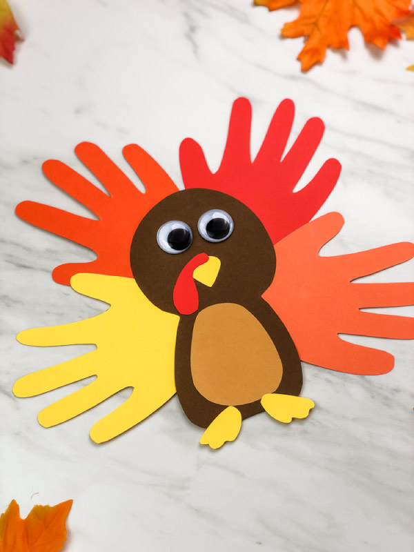 A Colorful & Cute Turkey Handprint Craft For Kids