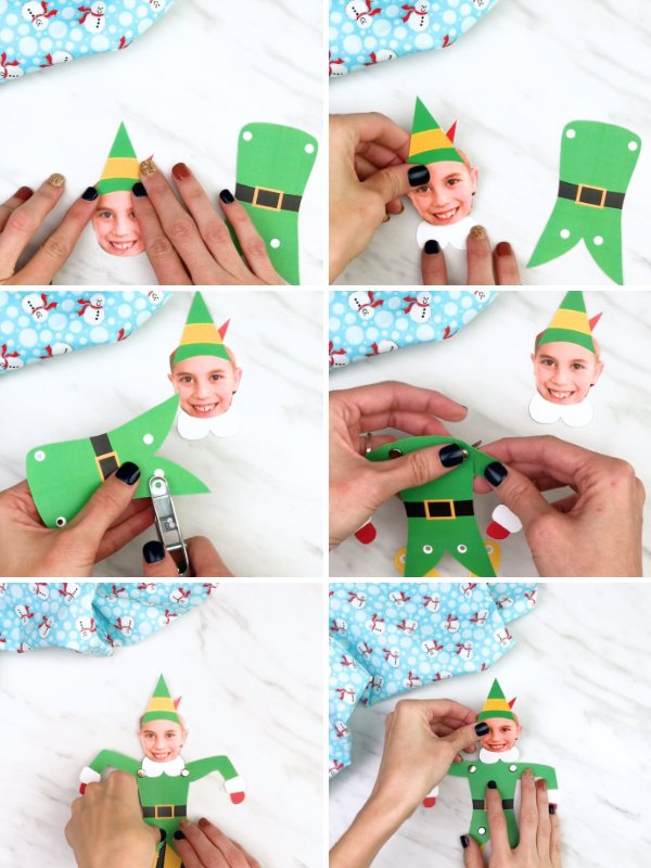 Buddy the Elf photo craft in process image