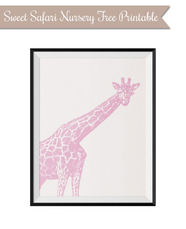 Baby Girl Safari Nursery + Free Giraffe Art Printable