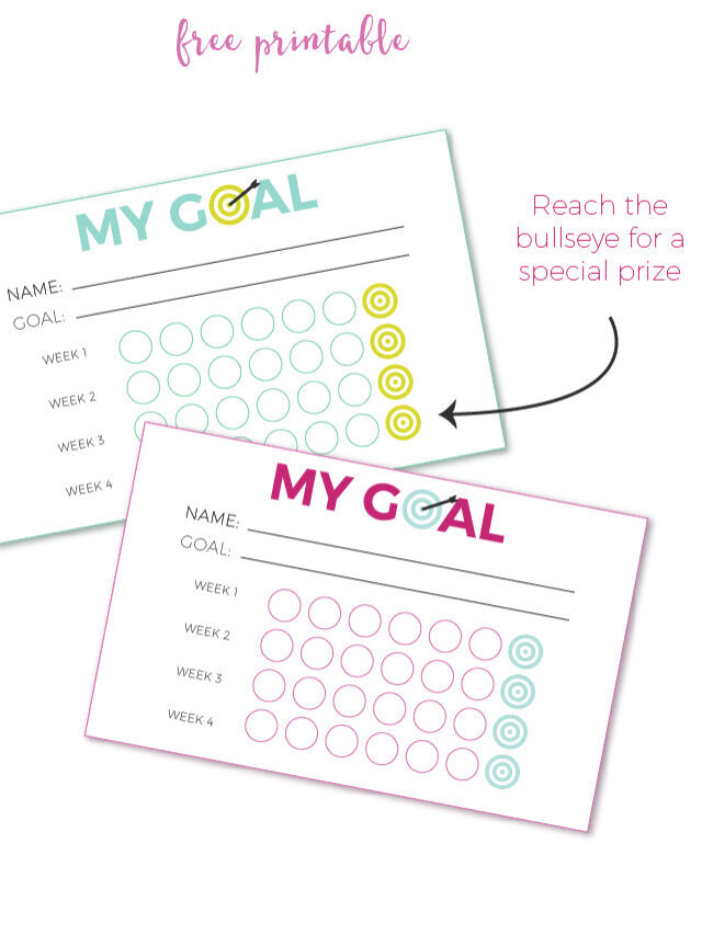 Goal Setting For Kids + Free Printable Punch Cards Story