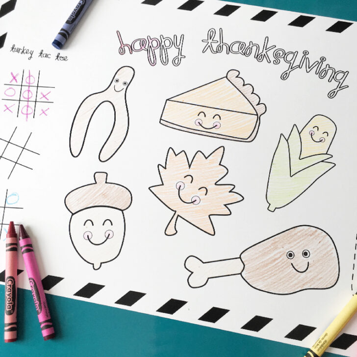 FREE printable Thanksgiving placemat for kids | Keep your kid's happy and busy while you finish up that special turkey with this free printable placemat. Click through to download one instantly!