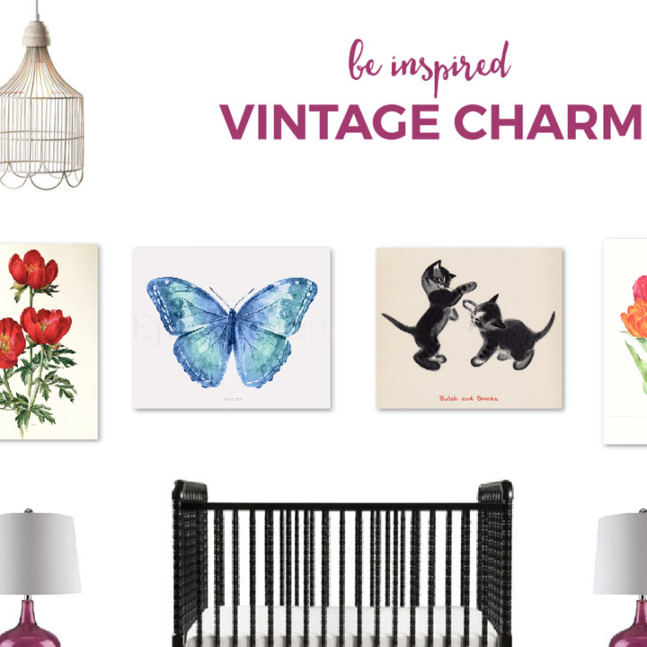 Vintage Inspired Girl's Nursery | Bring the charm of vintage style into your nursery with this lovely inspiration board.