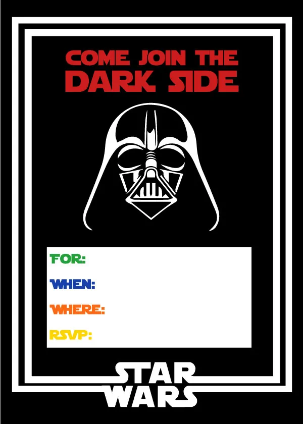 Star Wars Party Invitation Free Printable | birthday ideas for boys