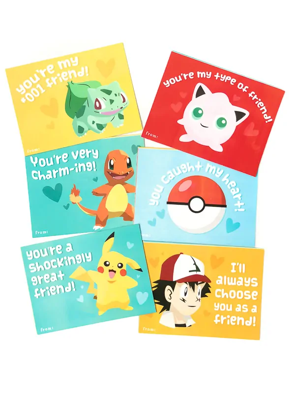 Free Printable Pokemon Valentine's Cards | Printables for kids 