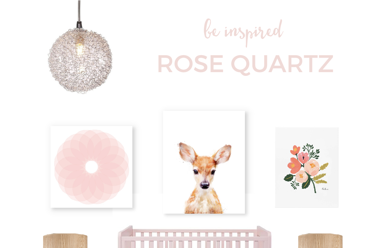 Rose Quartz Nursery | Have your little girl be right on trend with Pantone's 2016 color of the year, Rose Quartz. It's feminine, calming and beautiful! Click through for all the sources.