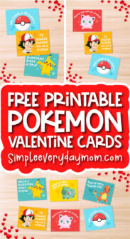 Free Printable Pokemon Valentines Cards For Kids