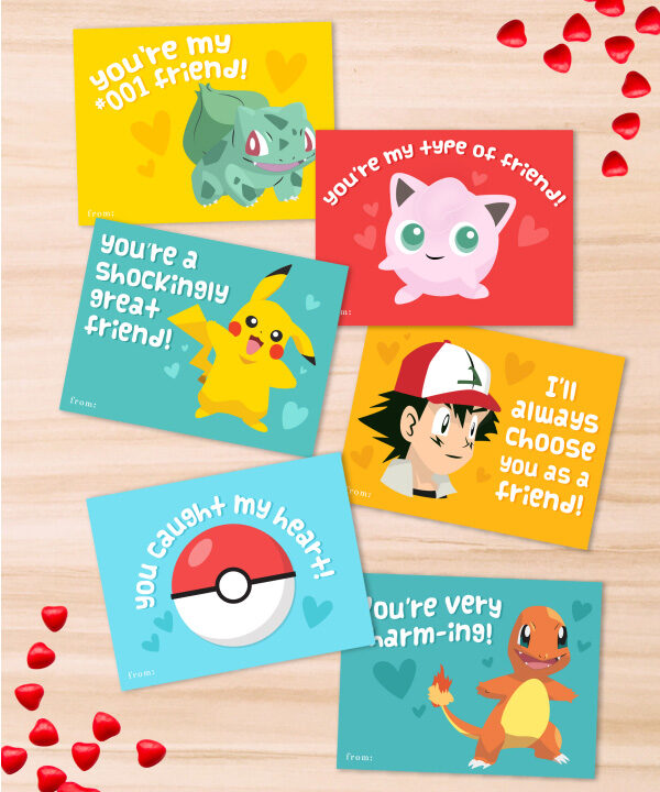 printable Pokemon Valentine cards
