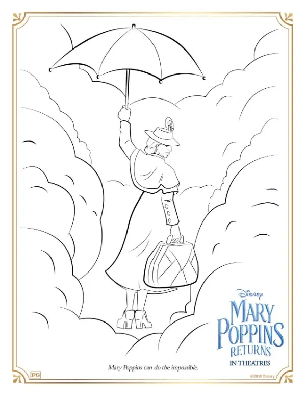 Mary Poppins coloring page 