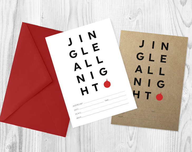 Download these free printable Christmas invitations to set the tone for a modern and simple holiday party.