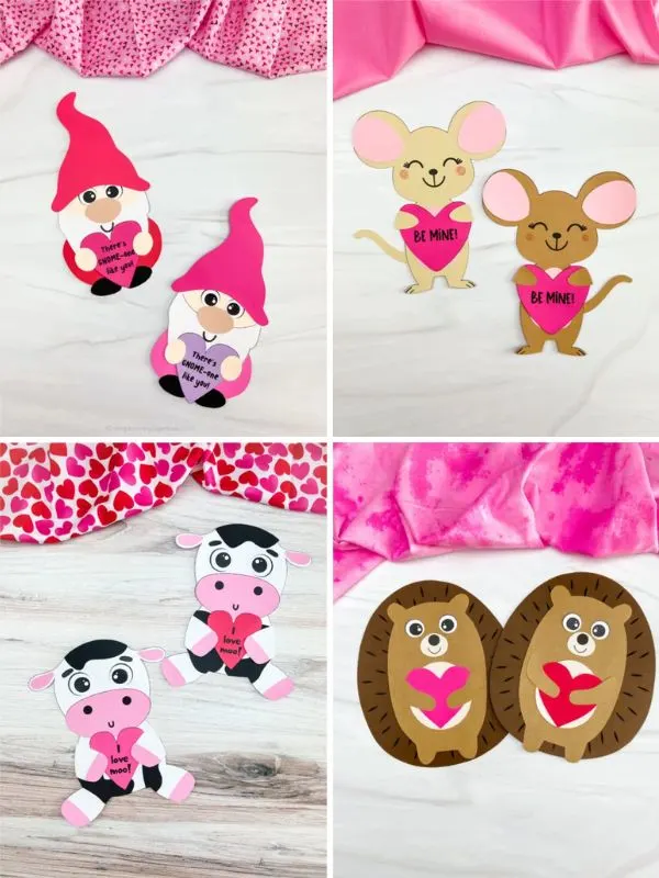 collage of DIY Valentine Crafts