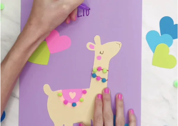 hand writing on llama craft