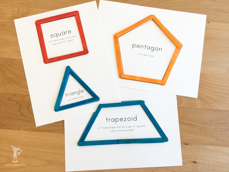 These printable sheets for kids are the perfect compliment for math lessons. Kids will actually enjoy learning their shapes with this hands on activity. 