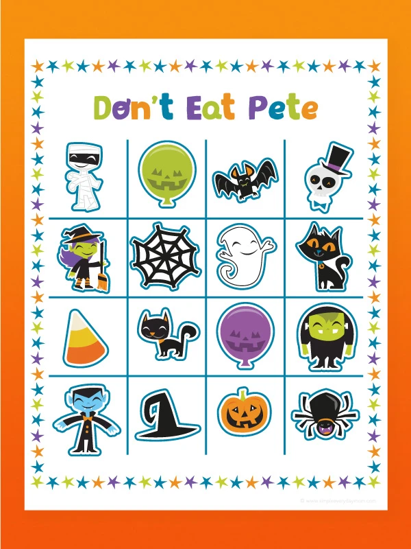 Halloween don't eat pete game