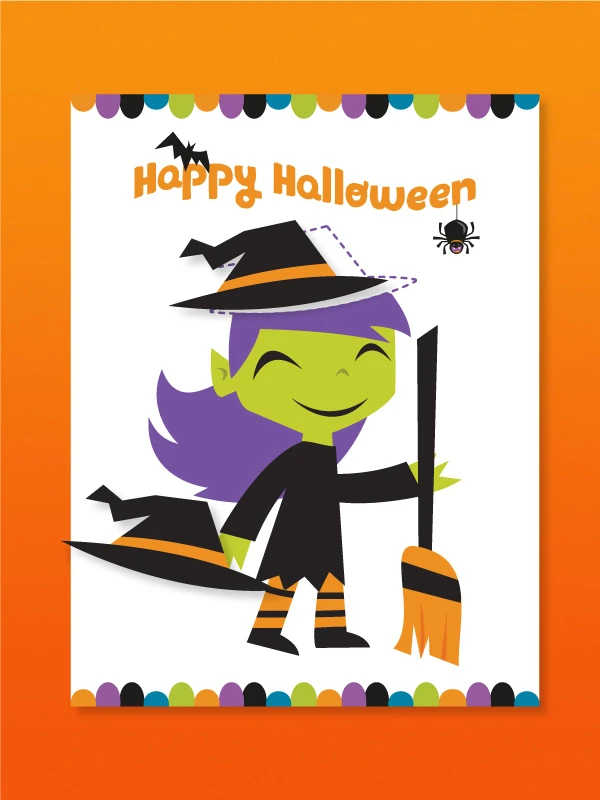Pin the hat on the witch Halloween game