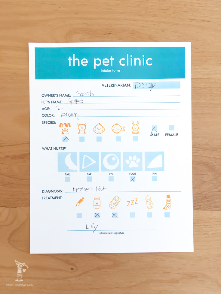 These Pretend Play Vet Clinic Printables Will Have Your Kids Playing 24/7