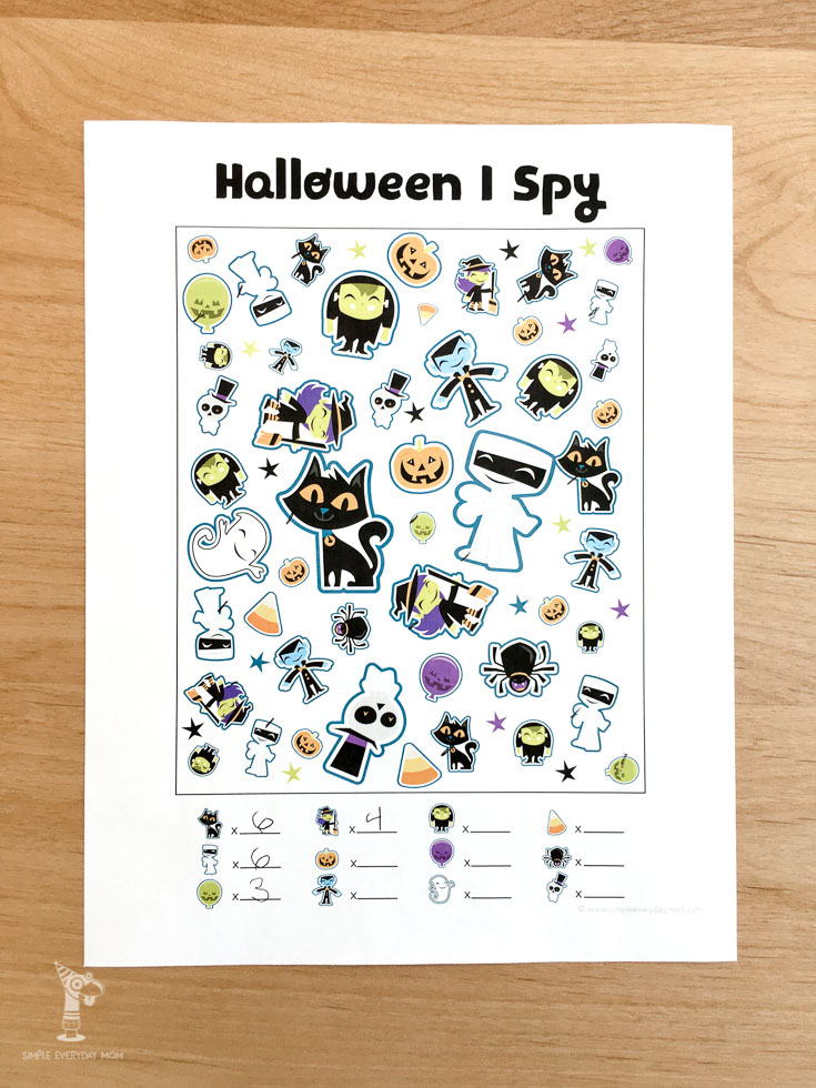 halloween i spy | printables for kids | activities for kids